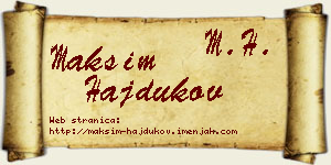 Maksim Hajdukov vizit kartica